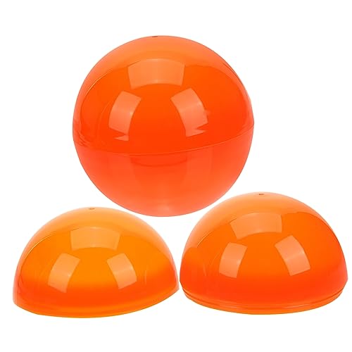 Abaodam 2pcs Crane Machine Gashapon Ball Round Baskets Easter Candy Boxes Fillable Ornaments Ball Vending Machine Candy Containers Easter Egg Easter Filled Eggs Toy Orange Plastic