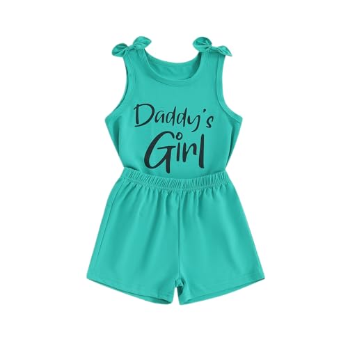 Image of Fernvia Toddler Kids Baby Girl Summer Clothes 2T 3T 4T 5T 6T 7T Sleeveless Tank Tops Shorts Set 2Pcs Outfits