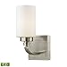 Dawson Collection 1 light bath in Brushed Nickel - LED Offering Up To 800 Lumens (60 Watt Equivalent) With Full Range Dimming. Includes An Easily Replaceable LED Bulb (120V). 11660/1-LED by Elk Lighting