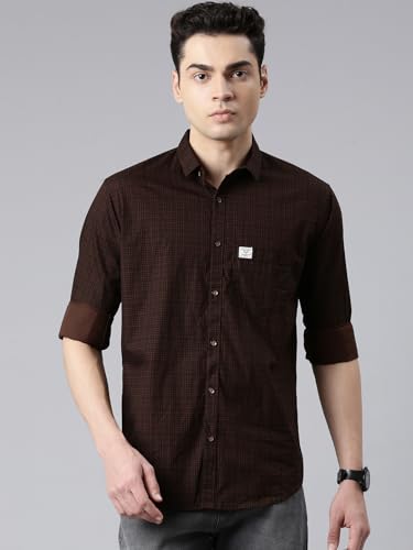 Image of Majestic Man Men's Comfort Slim Fit Pure Cotton Opaque Checked Casual Shirt