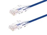 Monoprice Cat6 10ft Blue Component Level Patch Cable UTP 28AWG 550MHz Pure Bare Copper Snagless RJ45 SlimRun Series Ethernet Cable