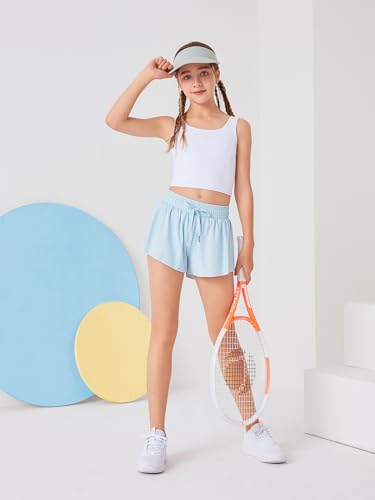 Girls Flowy Athletic Shorts Running Tennis Active Butterfly Shorts Double Layer with Pockets Quick-Drying Shorts4