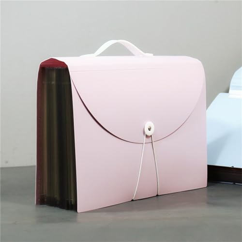 ドキュメントファイル ハンドヘルドミニオルガンバッグA4大容量スタンディングフォルダー多層フォルダー 教室オフィス家庭旅行(Light Purple)