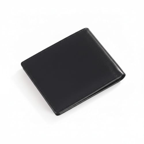 Mens Leather Wallet Slim - Slim Bifold Front Pocket Wallet for Men, Vintage Leather with Multiple Card Slots & ID Window, Large Capacity Yet Thin (black)