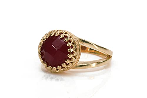 Bague en jade et or rose Anémone, bijou de fiançailles unique pour femme