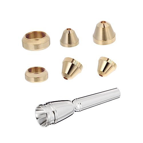 HANABASS 7 Pcs Trumpet Mouthpiece Plated Includes Mouthpiece Accessories for Beginners Versatile for Different Learning Stages