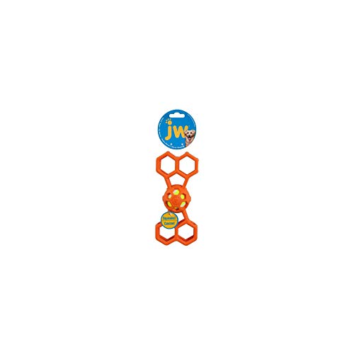 Brinquedo JW Holee Bone Squeaker P Laranja Para Cães JW para Cães, Pequeno, Laranja