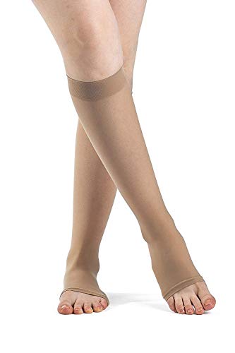 Image of SIGVARIS Women's Style Sheer 780 Open Toe Calf-High Socks 20-30mmHg