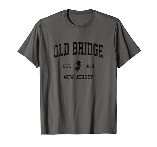Old Bridge New Jersey NJ Vintage Sports Design Black Print T-Shirt