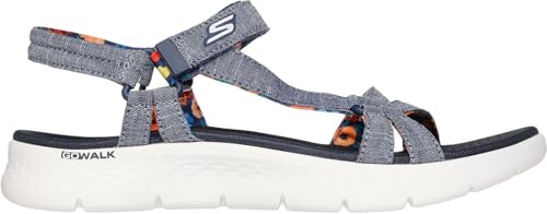 Skechers - Womens Go Walk Flex Andie Sandals, Color Navy, Size: 7 M US4