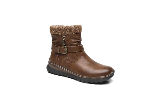 IVACHY Women Warm Lining Ankle Boots - Cozy insulated winter boots- Zip closure - UK ladies size 3 to 7.5