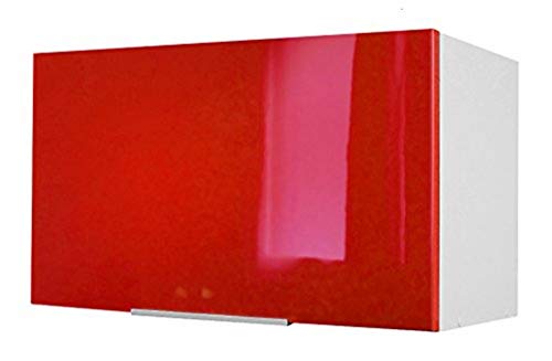 Berlioz Creations CH6HR Meuble Haut de Cuisine sur-Hotte Rouge Haute Brillance 60 x 34 x 35 cm, Fabrication 100% française
