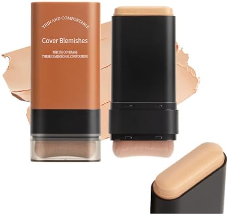 Makeup Stick Foundation with Built-in Brush, Korean Flawless Eras...