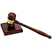 Frcctre Brown Wooden Gavel and Block Set, Handcrafted Wood Hammer Court with Square Sound Block for Lawyer Judge Auction Court Student Gift