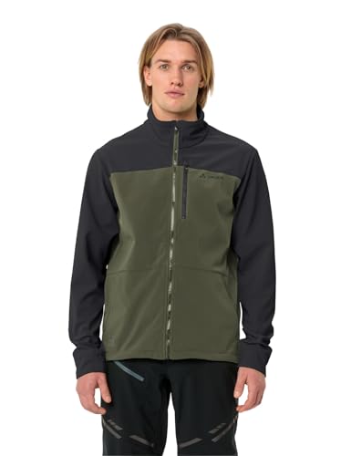VAUDE Virt Softshelljacke Herren Fahrrad winddicht, Black Khaki, Gr. L – Ansicht 4