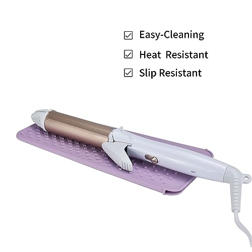 EIOKIT-Silicone-Heat-Resistant-Travel-Mat-Pouch-for-Hair-StraightenerCrimping-IronHair-Curling-IronHair-Curling-WandFlat-IronHair-Waving-Iron-2-Pack-Roman-PinkMisty-Mauve