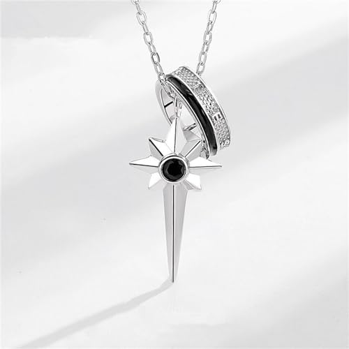 S925 sterling silver men geometric pendant collier tendance ins