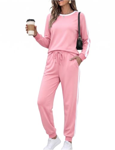 Image of Marvmys Women Long Sleeve Tracksuits Fashion 2 Piece Lounge Set Travel Outfits Jogger Set