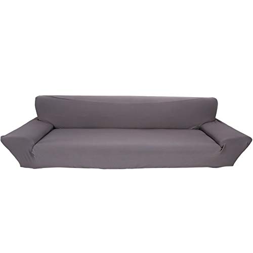 Fundas de sofá de 4 plazas 7 Colores sólidos Funda de Estiramiento Completo Tela elástica Soft Couch Cover Sofa Protector Muebles de casa (Color : Gris)