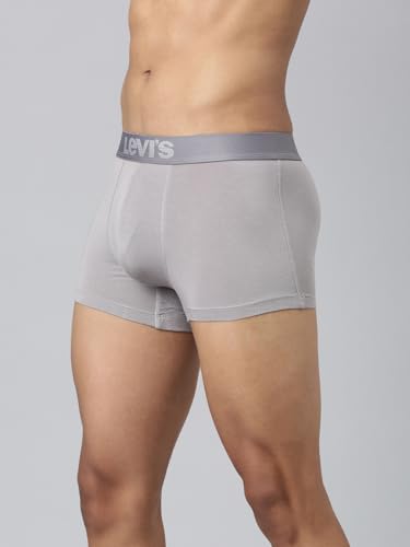 Image of Levi's 032A Trunk for Men | Supima Modal Lycra Blend | Breathable Solid Men's Underwear | 4-Way Stretch | Anti-Roll No-Dig Waistband | No Ride-Up Mid Length Fit | Stay Retention | Pack of 1