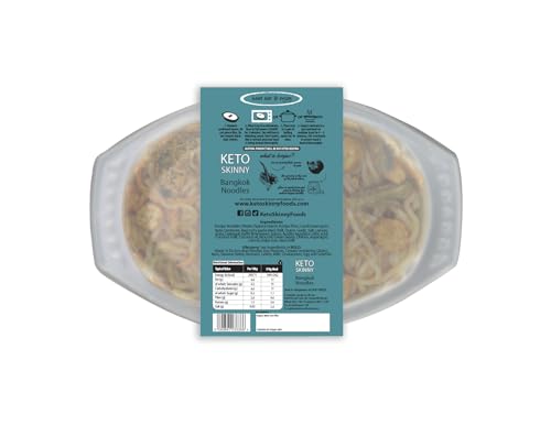 Keto Skinny Chilled Meal (Teriyaki Chick'n, Bangkok, Thai Green,Shanghai Fried Rice) 370g x 4 - Low-Calorie Microwaveable Meal - High Protein Konjac Flour Keto Diet Ready to Eat Meals
