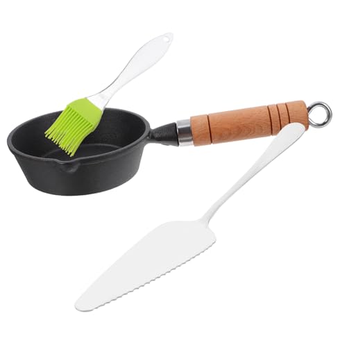 SOLUSTRE 1 Set Cast Iron Skillet Non Stick Frying Pan Omelette Pan for Breakfast Cooking and Heat Resistant Kitchen Utensil for Eggs and More for Sharing Delicious Meals