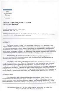 The Tactical Ingenuity Pyramid Thinker's Manual (includes a Tactical Ingenuity Pyramid)