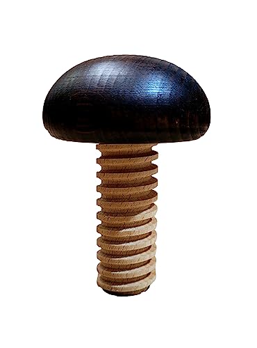 Wooden World 2 Nussknacker Set Dunkelbraun und Toadstool Nussknacker aus natürlichem Buchenholz - SEHR Fester Pilz