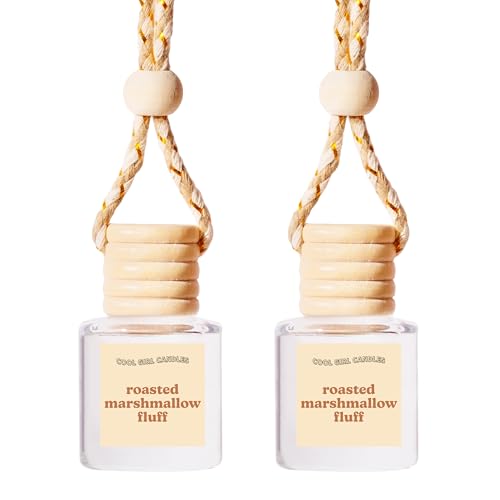 Image of COOLGIRLCANDLES Roasted Marshmallow Fluff Car Hanging Fragrance Oil Air Freshener for Essential Oils, Long Lasting Car Diffuser Bottle