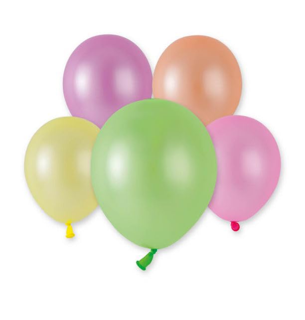 Assorted Neon Biobased Natural Rubber Mini Latex Balloons 13cm / 5 in - Pack of 50