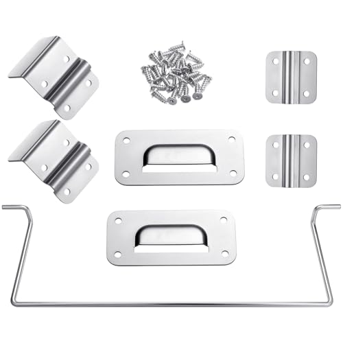 Leriton 1 Set Table Hinge Bracket Kit Removable Metal Table Bracket Multi-use Hardware Accessory RV Dinette Table RV Table Base Mount Lifetime Table Parts for Room Picnic Table Installation Use