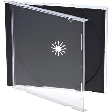 CD/DVD Jewel Case, 10.4 mm Black Tray, Scratch Protection for CD/DVD/Blu-ray Disc (Pack of 10)