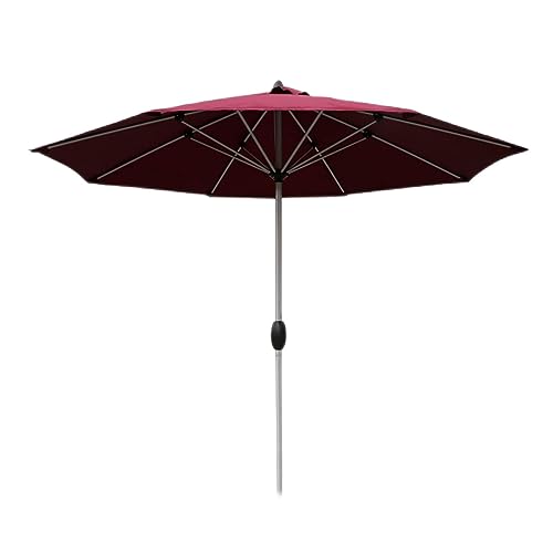 Sombrilla de playa con manivela resistente al viento y parasol de 2,7m para cesped o terraza