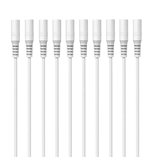 FEDUS Pack of 150 20AWG White Female DC Power Extension Cable Wire 12V 2.1mm / 5.5mm Socket to Bare End Jack Pigtails Cord for CCTV Security Camera, IP Camera, DVR Standalone, LED Strip,Surveillance-image-0