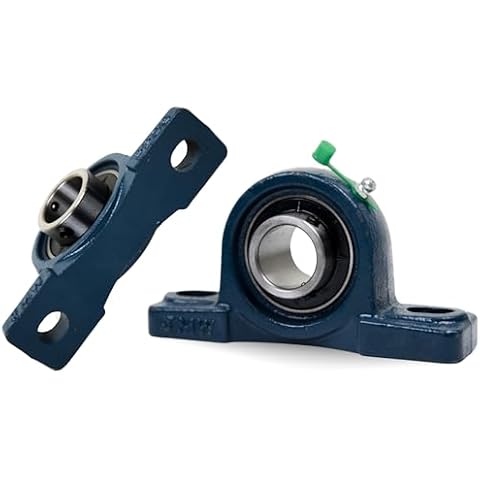Jeremywell UCP205-16 Pillow Block Bearing (2 Pack), 1 inch Bore, 2 Bolt Flange Mounted, Solid Cast Iron Base, Self-Alignment Cover