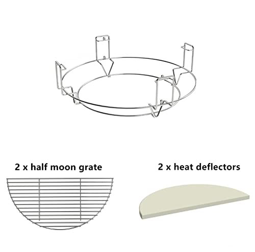 Image of SafBbcue Cooking System for Large Big Green Egg, Kamado Joe Classic Grill Accessories, Large BGE, Large Grill Dome, Pit Boss, Coyote The Asado Cooker Grill Replacement Parts and Other Kamado Grills