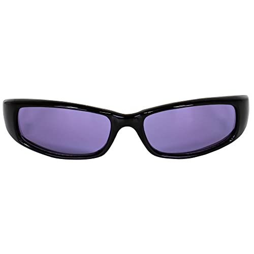 2 Pairs of MF Eyewear Bad Attitude Cool Wraparound Motorcycle Sunglasses Black Frames with Smoke & Purple Lenses4