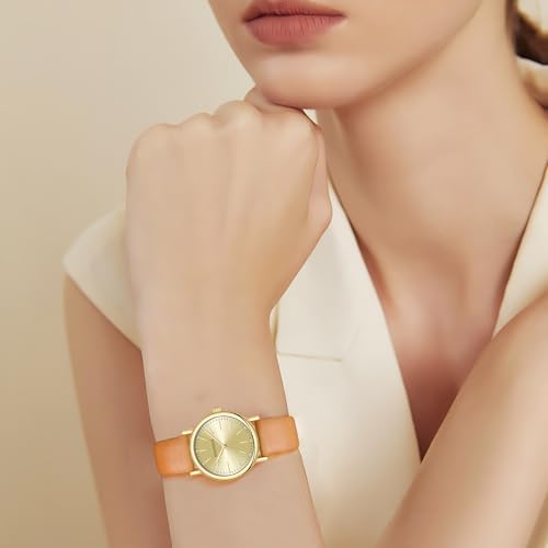 Image of HOLSTOUR Watches for Women Crystal Accented Fashion Watch with Leather Band Gifts for Women