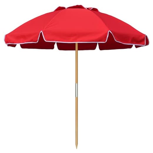 Best beach umbrella with wooden pole AMMSUN 7.5ft High Wind Commercial Umbrella