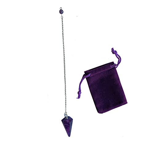 Péndulo de Cristal unisex, piedra natural Amatista, Péndulo