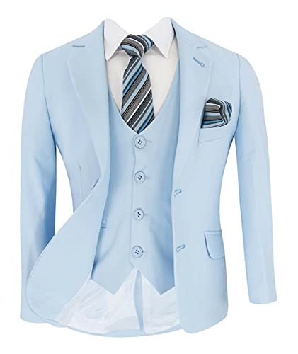 Image of Boys Page Boy Suit Tailored Fit 3 Piece or 6 Piece Set Communion Wedding Birthday Dinner Prom Party Special Occasion