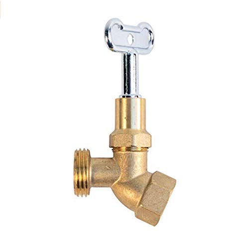 Flow Security Systems | No Kink Outdoor Hose Bibb | Forged Brass Body | Removable Key | Prevents Water Theft & Secures Outdoor Taps | Promotes Water Conservation | 3/4"