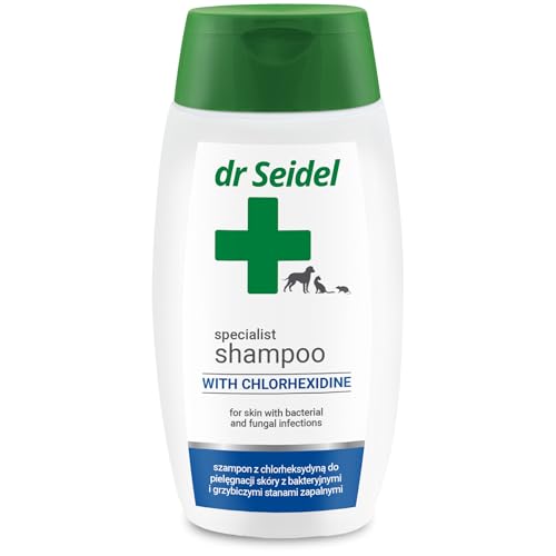 DR Seidel Shampoo mit Chlorhexidin 220ml Dr. Seidels konzentriertes Shampoo mit Chlorhexidin ist EIN hervorragendes Pflegepräparat zur Behandlung von Hautentzündungen