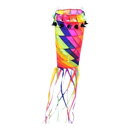 Vaveren Large Kite, Popular Rotating Tube Kite Decor, Multipurpose Portable Unique Long Tail Kites, Rotable Tail Kites for Family Park Activities Outdoor Toy