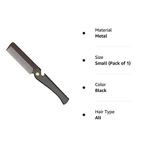 Stainless Steel Folding Comb, Pocket Comb For Men And Women, Black #TOP7