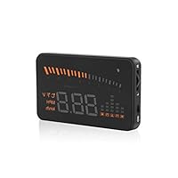 Headup Display Auto, Auto HUD Alarmsystem Universal 3 Zoll Heads Up Display Auto Mit LED Digtalanzeige OBDII Schnittstelle Geschwindigkeit Warnung Windschutzscheibe Projektors System für Auto LKW