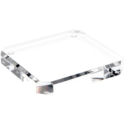 Plymor Clear Acrylic Beveled Corner-Cut Display Base, 5