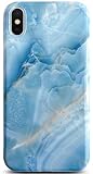 Qokey for iPhone Xs Case, for iPhone X Cases,Luxury Marble Design for Men Girls Women, Glossy Pattern Soft Shockproof TPU Anti-Scratch Phone Cover for iPhone Xs/X 5.8', Grey Blue