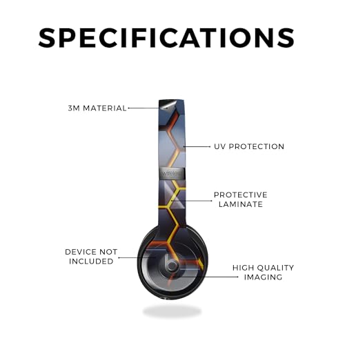 Image of Skin Compatible with Beats Solo 4 - Lava Hex - Premium 3M Vinyl Protective Wrap Decal Cover - Easy to Apply | Crafted in The USA by MightySkins