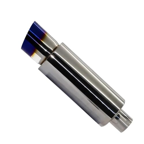 Tuyau d'échappement 51mm bleu universel en acier inoxydable pour voiture